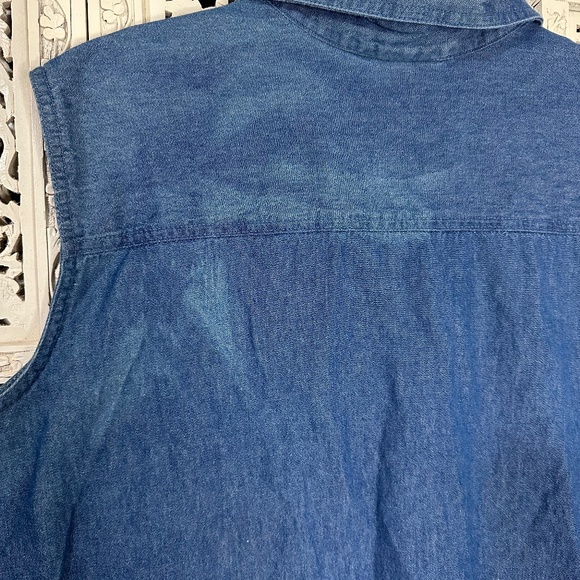 Y2K Scooby Doo Cartoon Network Denim Sleeveless Button Down Blouse Sz XXL - Picture 9 of 9